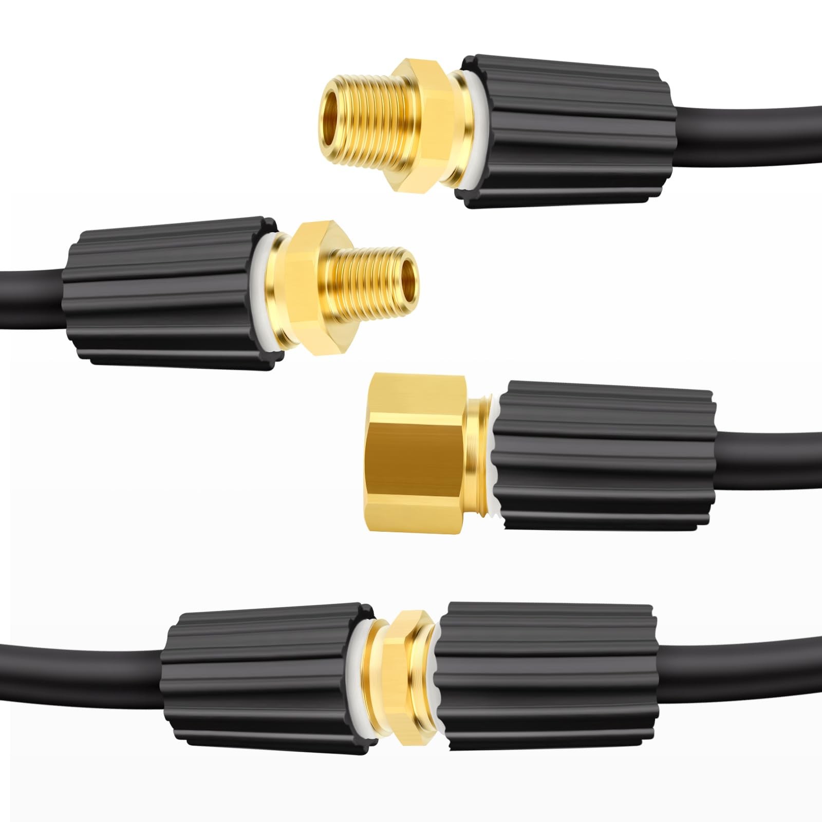 4 PCS Brass M22 Pressure Washer Fitting Kit Connect Power Washer Guns