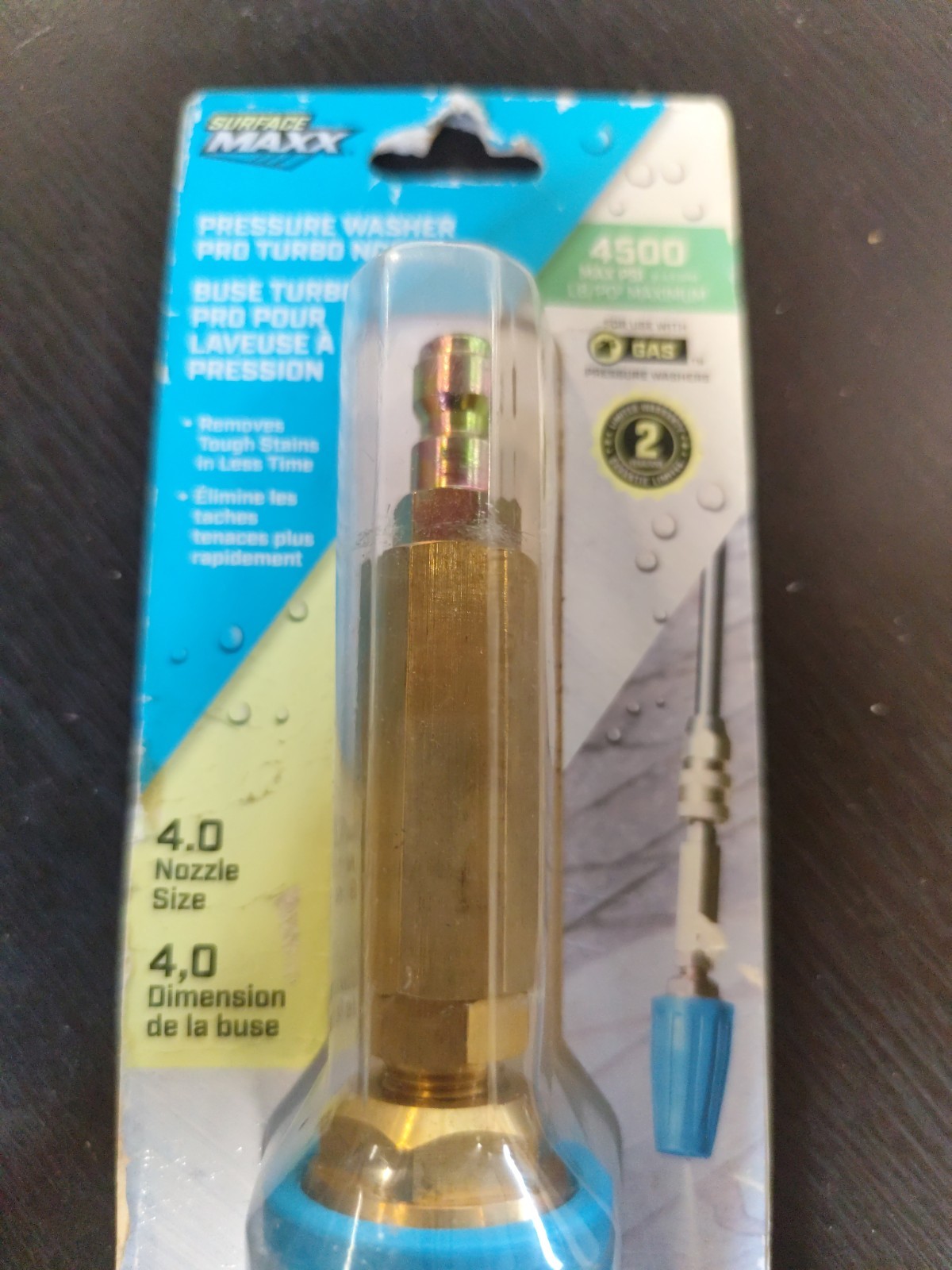 Surface Max Pressure Washer Pro turbo Nozzle 4.0 Size 4500 Max Psi Sgy-pwa76