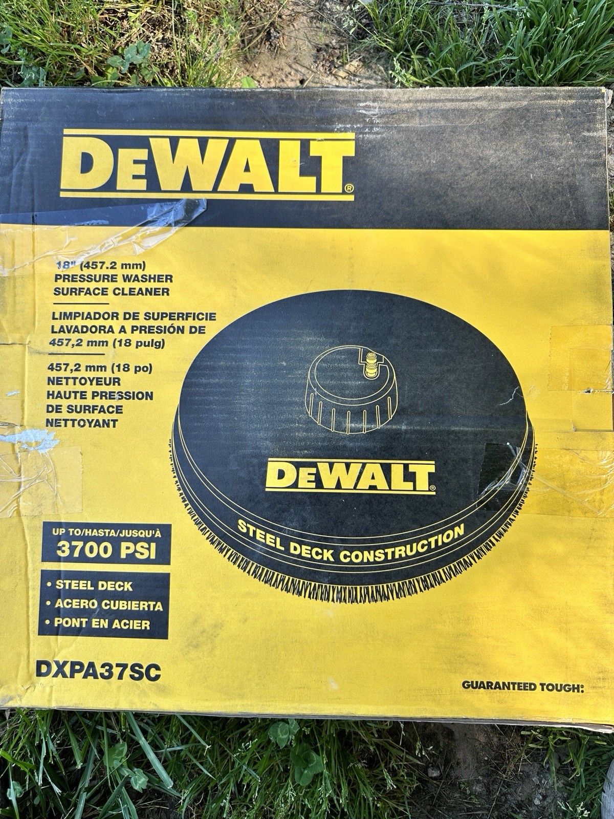 DEWALT 18″ PRESSURE WASHER SURFACE CLEANER – STEEL DECK # DXPA37SC