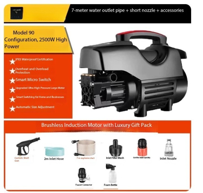 Home Use 220V Powerful Floor Scrubber High-Power Boost Pump Car Wash Machine