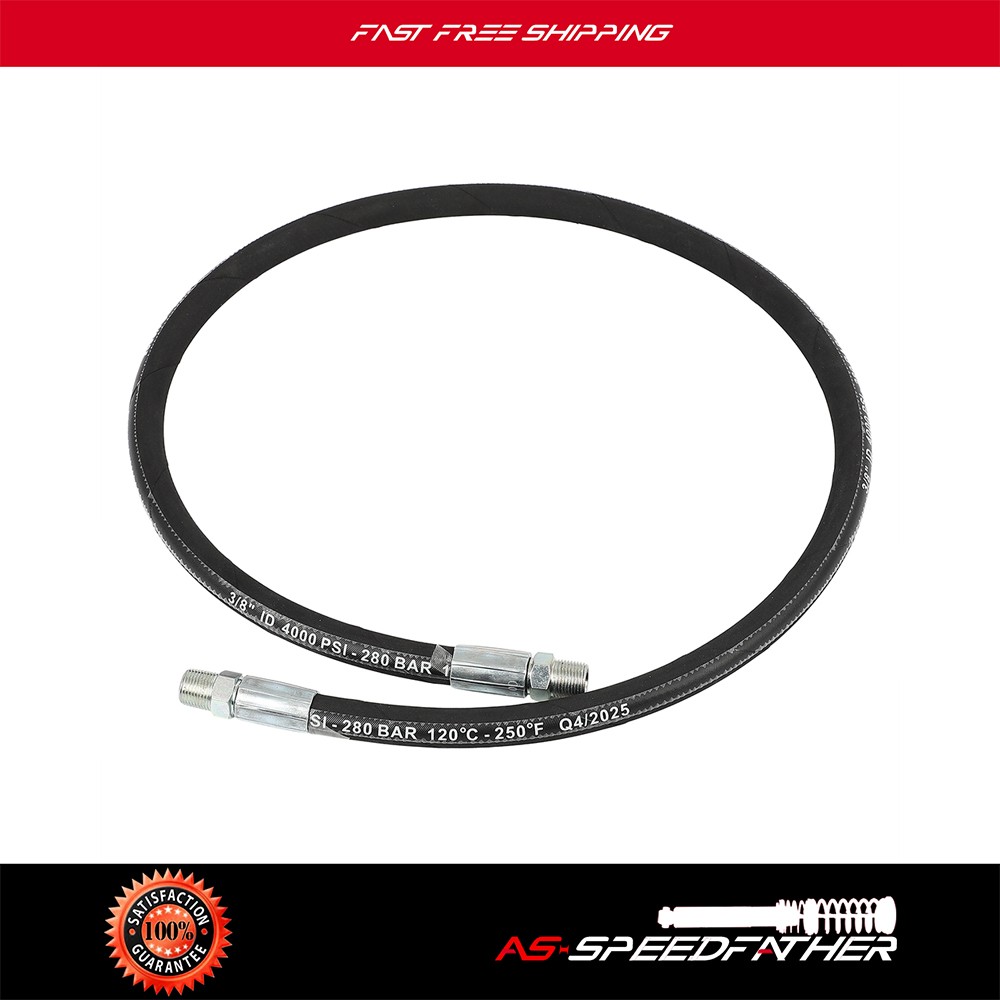 4000PSI Pressure Washer Whip Hose – Swivel 4 FT 3/8 NPT Solid + M22 Female