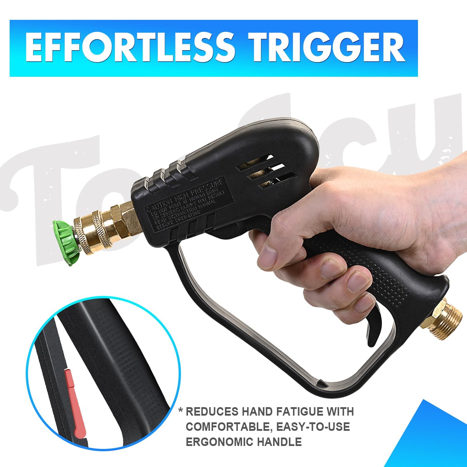 TOOLCY 4000 PSI Pressure Washer Gun with M22-14mm/15mm Inlet 1/4″ Quick Connect