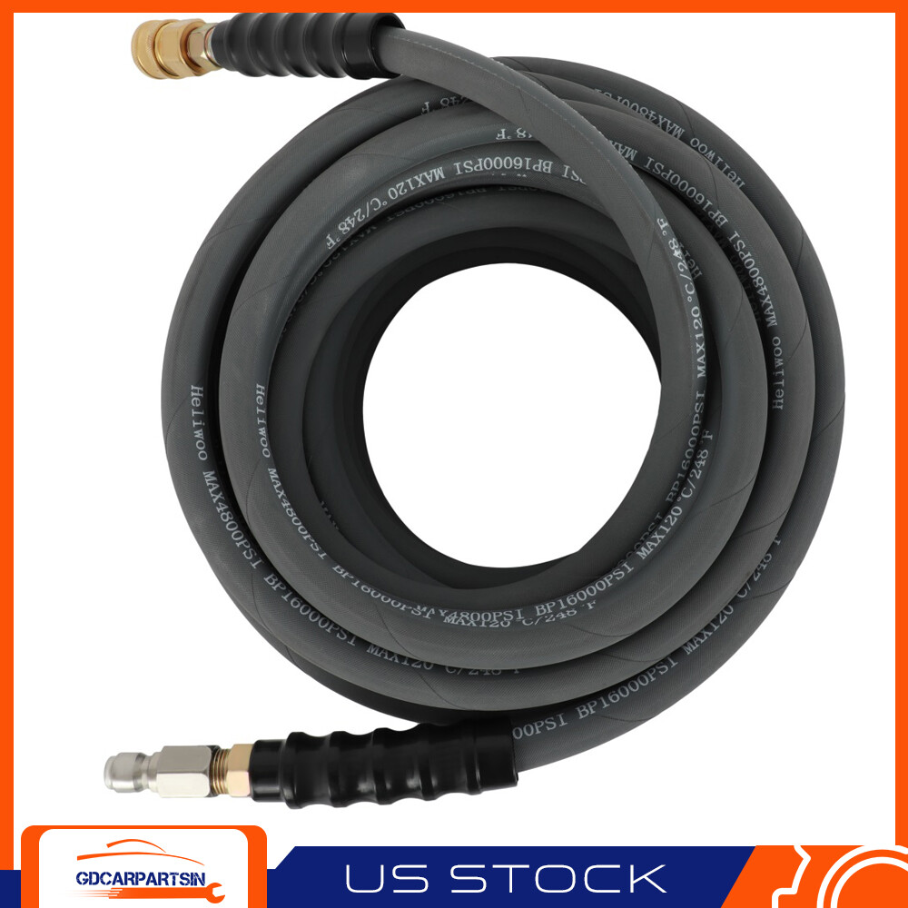 4000PSI Pressure Washer 3/8″ 100ft Hose Non-Marking Gray With Couplers Brand New