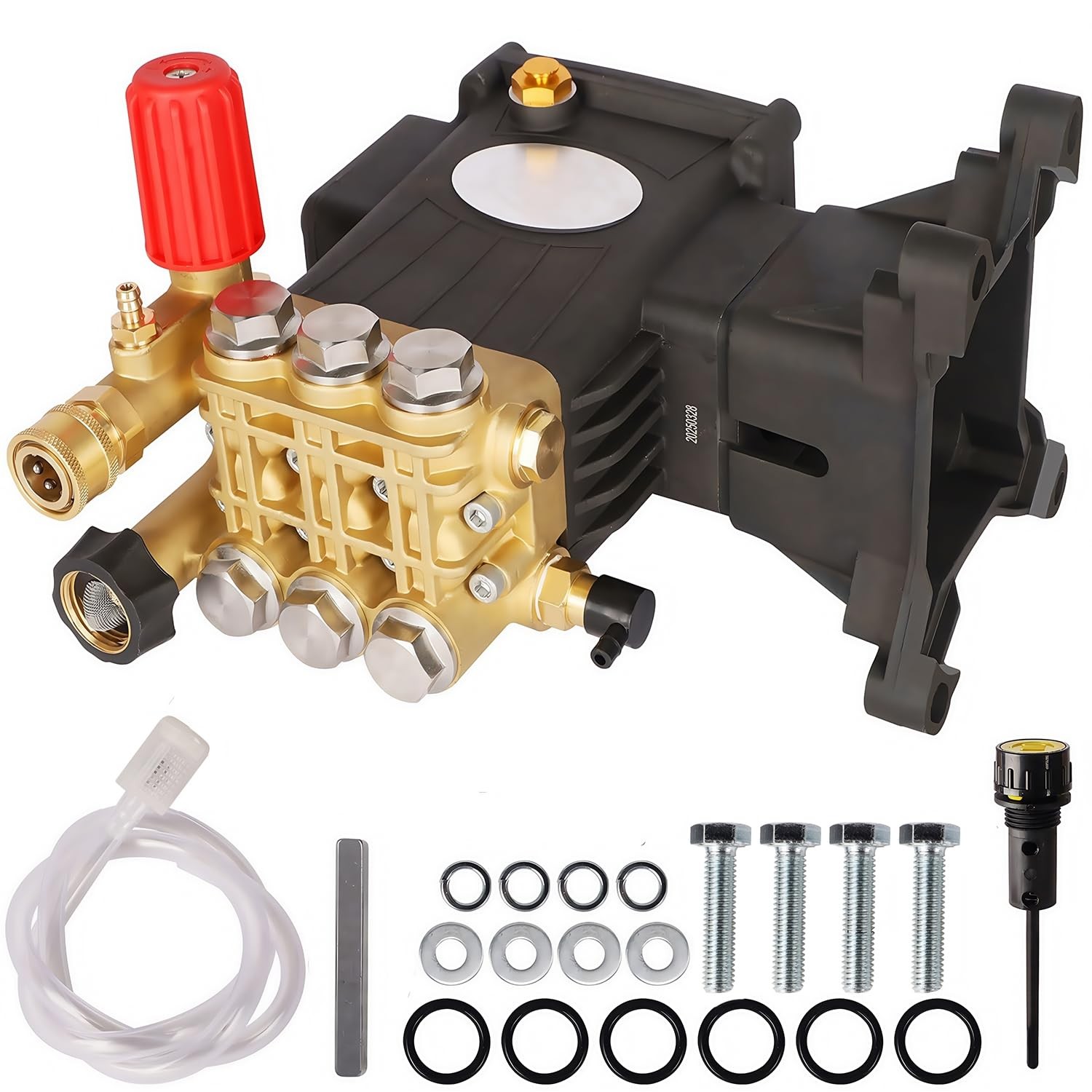 Biswing Pressure Washer Pump, 1″ Shaft Horizontal Triplex Plunger, 4400 PSI M…