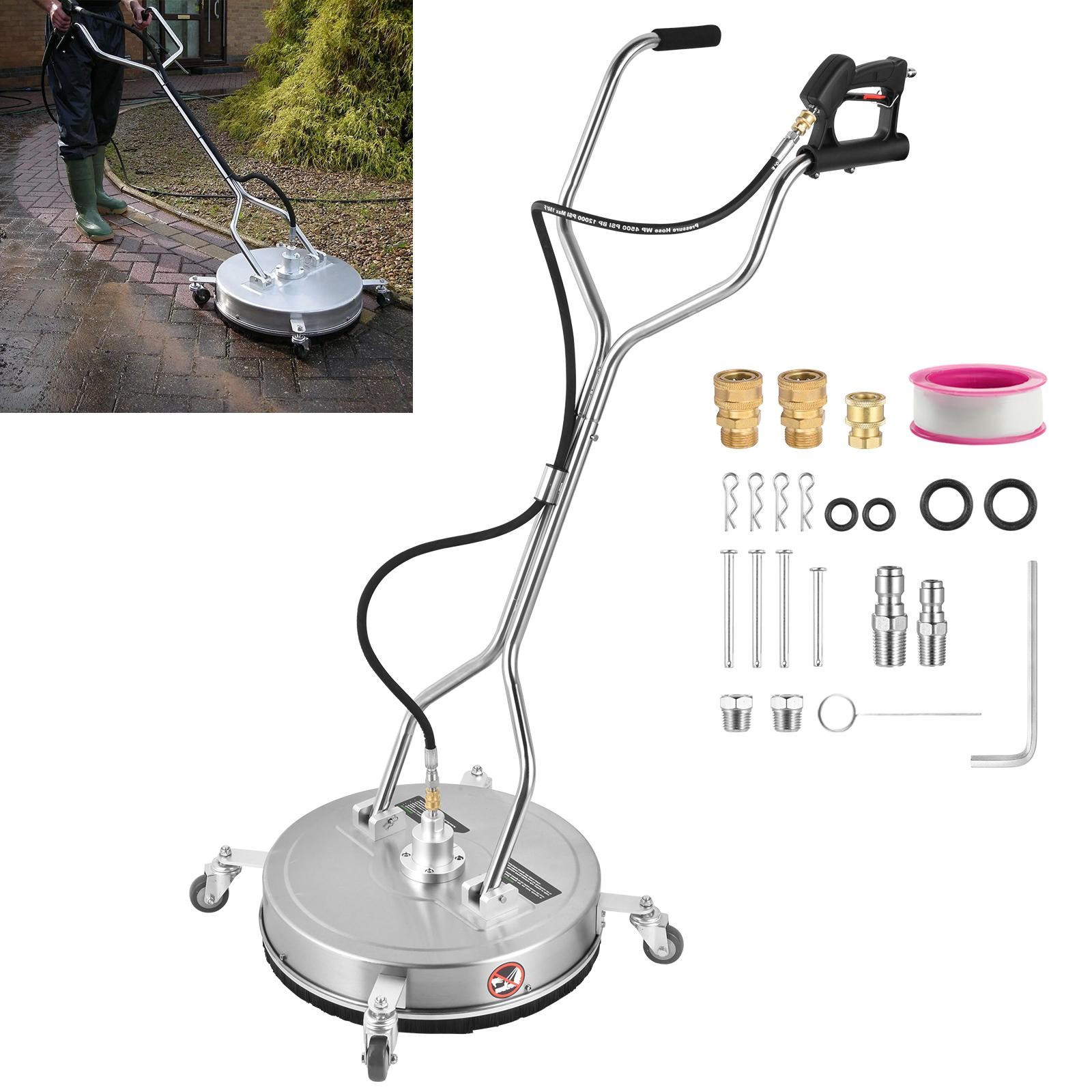 20-24″Pressure Washer Surfaces Cleaner 4500PSI w/Handles & Wheels Stainless Stee