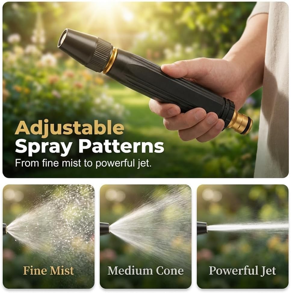 High Pressure Washer Nozzle Set – 3 Spray Modes, Multi-Function Water Sprayer fo
