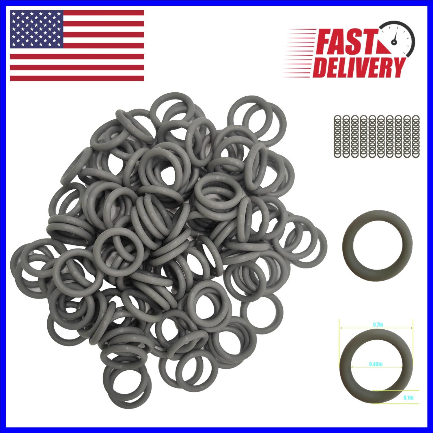 Reliable 3/8″ Grey O-Rings – 100-Piece Seal Kit for Pressure Washer Efficiency