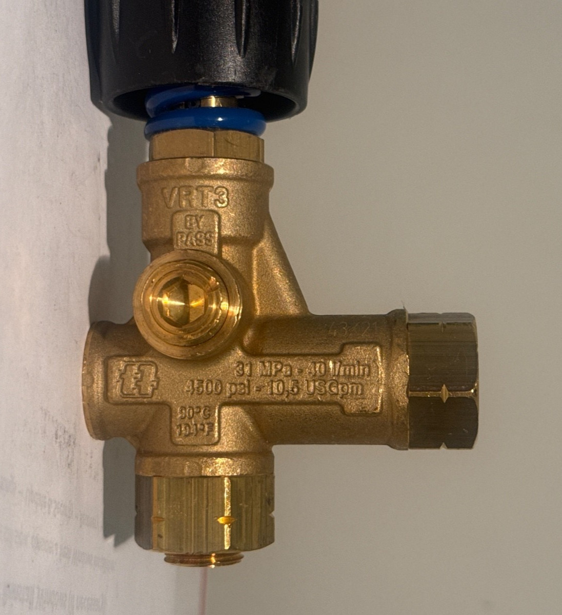 OEM Annovi Reverberi 4500 PSI Unloader Valve with Adjustable Knob VRT3-310