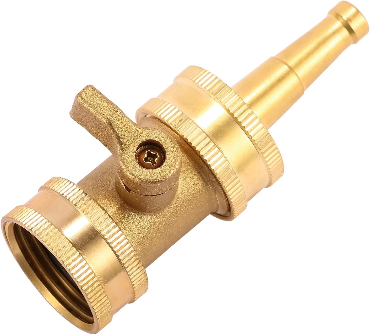Versatile Brass Garden Hose Jet Nozzle with Shut Off Valve – High Pressure Duo