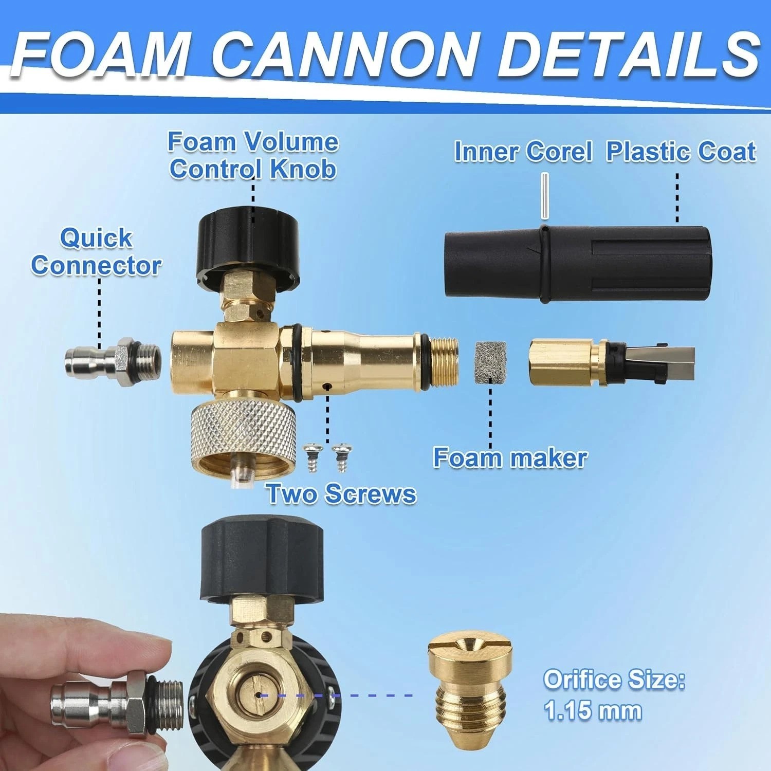 Professional Foam Cannon for Pressure Washers – 3000 PSI with Adjustable Nozzle