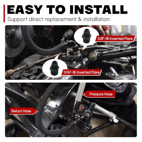 25Inch 6AN Power Steering Pump Hose Kit Compatible with Chevy C10 LS Swap
