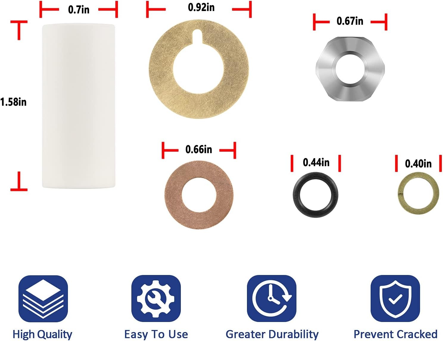 AR2546 18mm Piston Kit Ceramic Plunger Repair Kit for Annovi Reverberi RK, XRCV