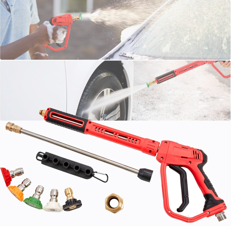 High Pressure Washer Gun, 4000 PSI, Pressure Washer Handle with 5 Nozzle Tips US