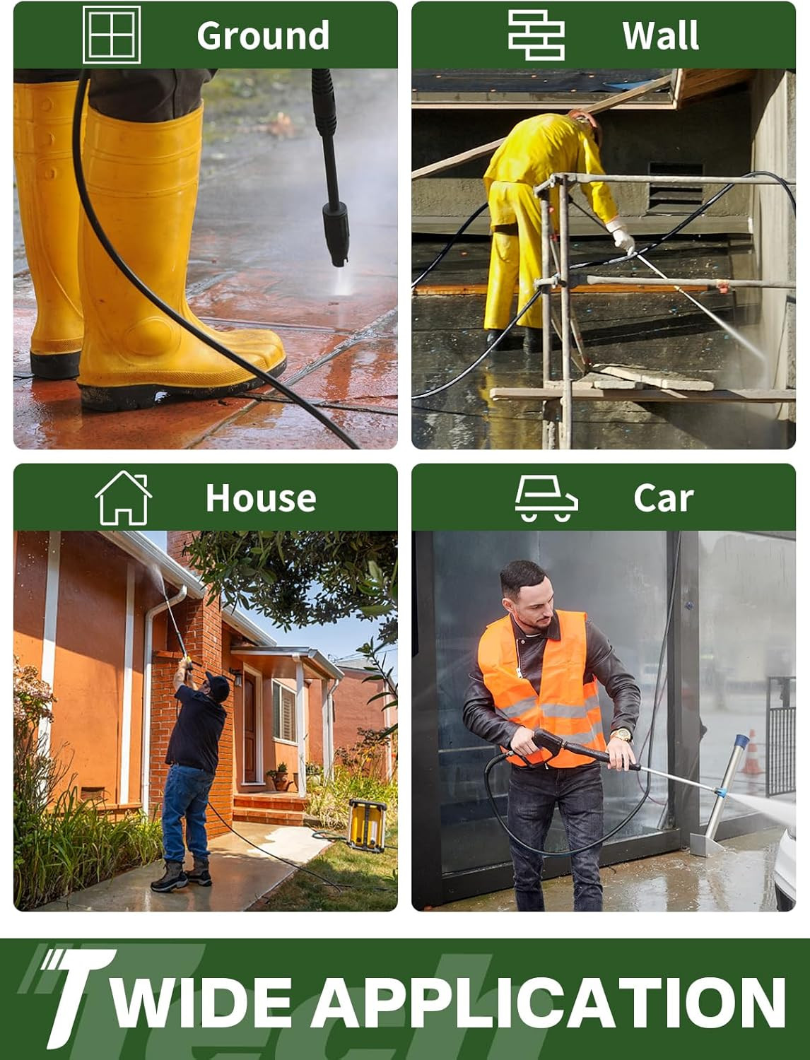 4200PSI Pressure Washer Hose 50FT with 3/8″ Swivel Quick Connect for Cold/Hot Wa