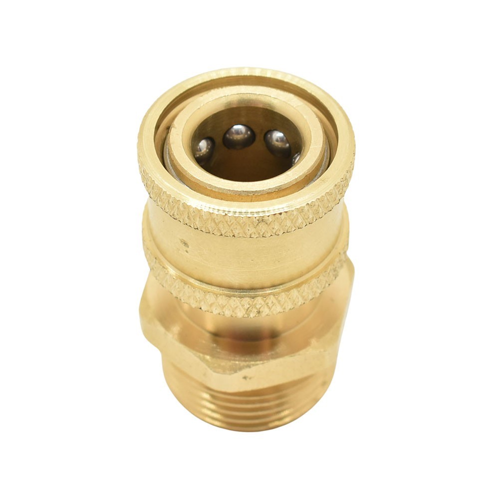 Interstate Pneumatic M22 Male Fitting x 1/4 Inch Quick Couplings Brass, 2700 PSI