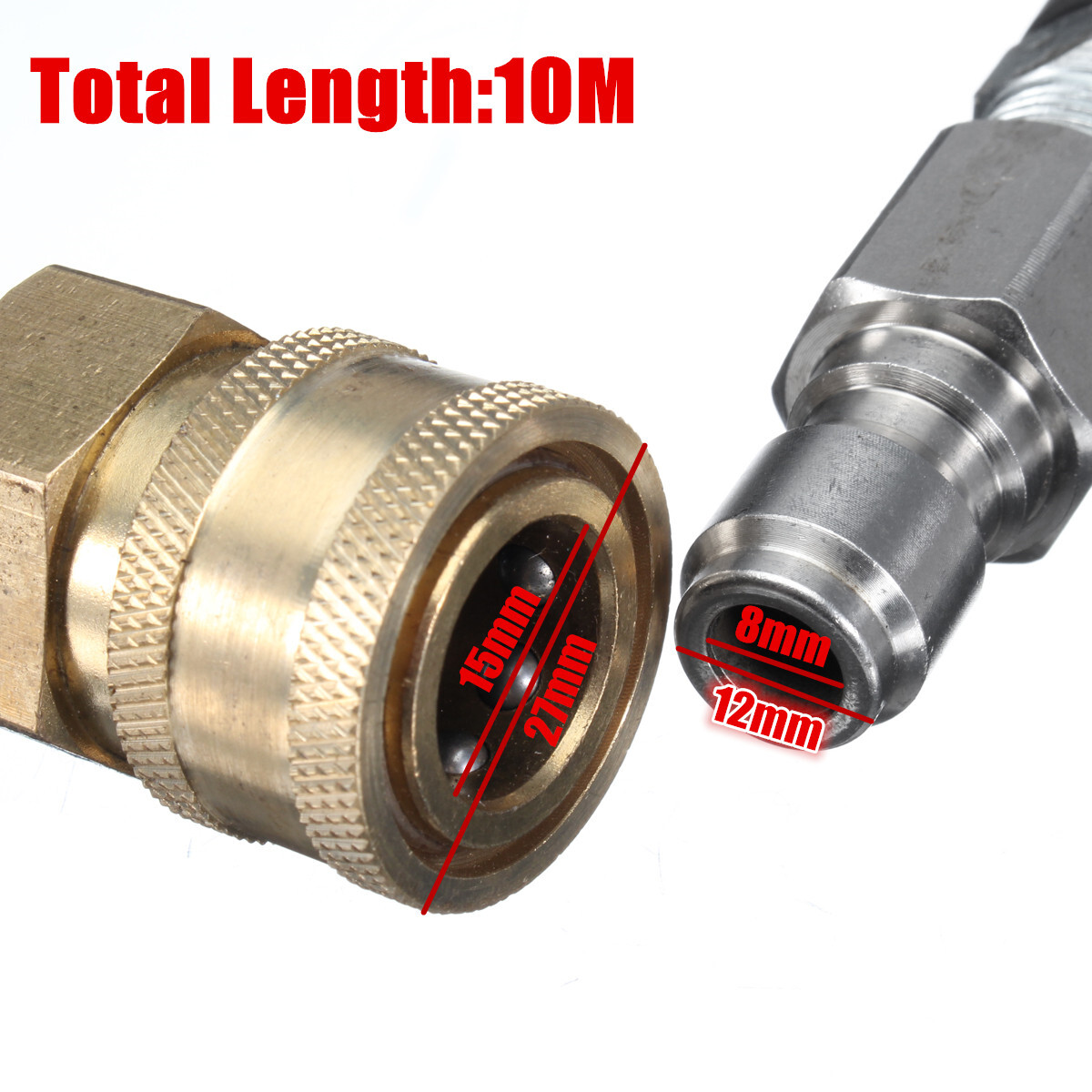 33FT 5800PSI Replacement Extension High Pressure Washer Hose 3/8″ Quick Connect
