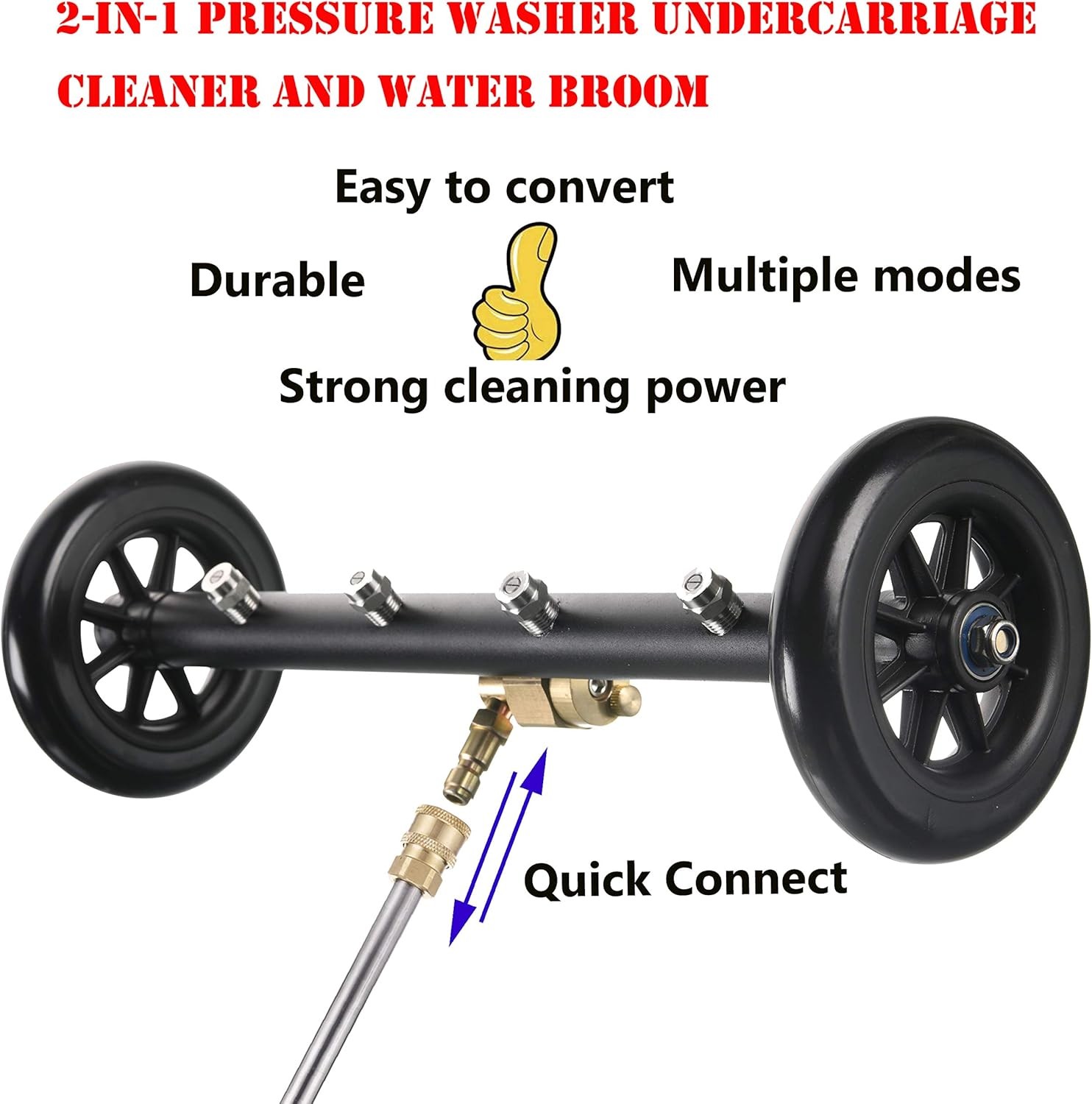 Dual-Function Undercarriage Cleaner, 16 Inch, 3 Pieces Extension Wand, 4000 PSI