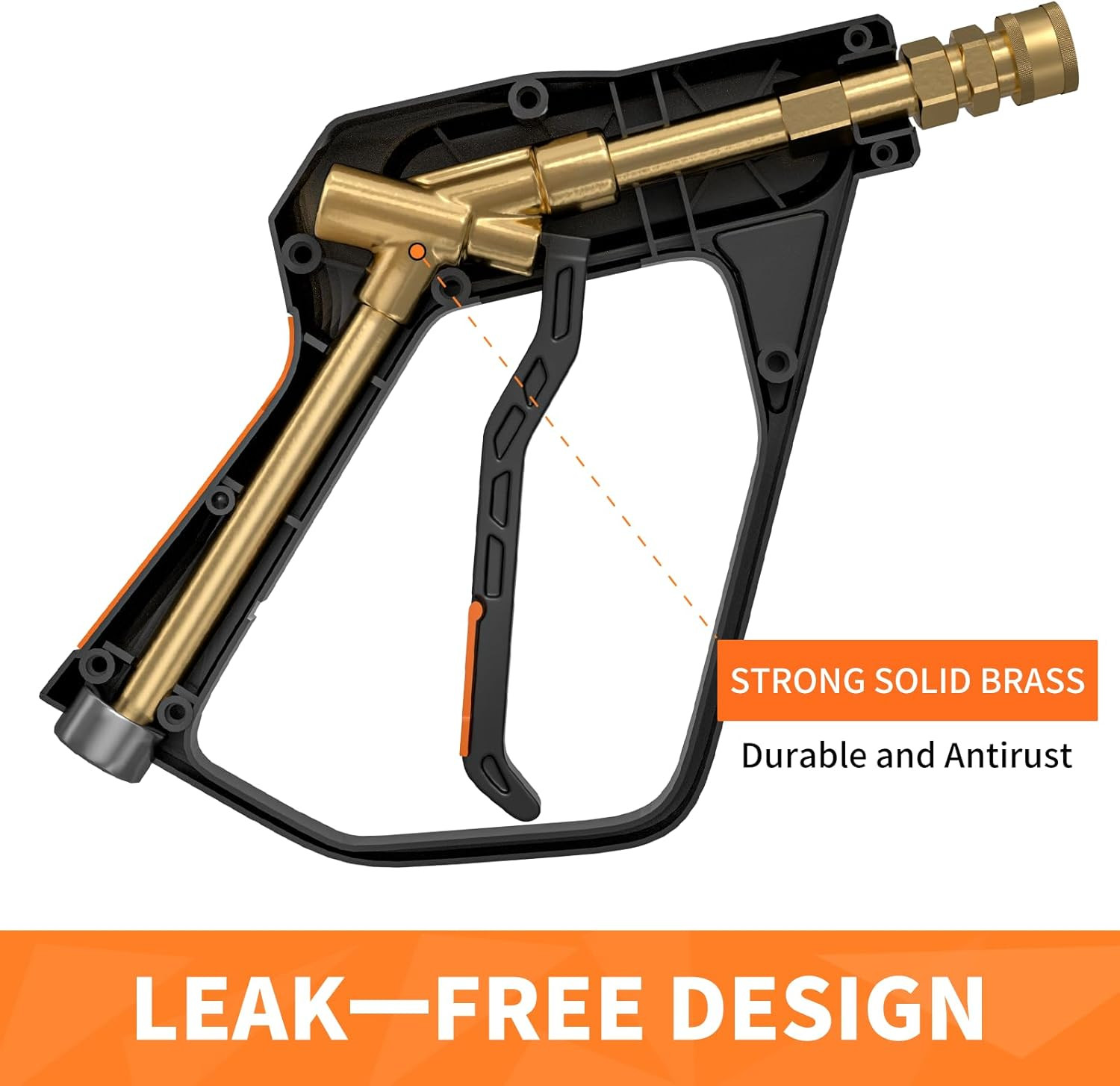 Pressure Washer Gun Wand with 3/8″ Swivel Plug & M22-14/15Mm Fitting & 5 Nozzle