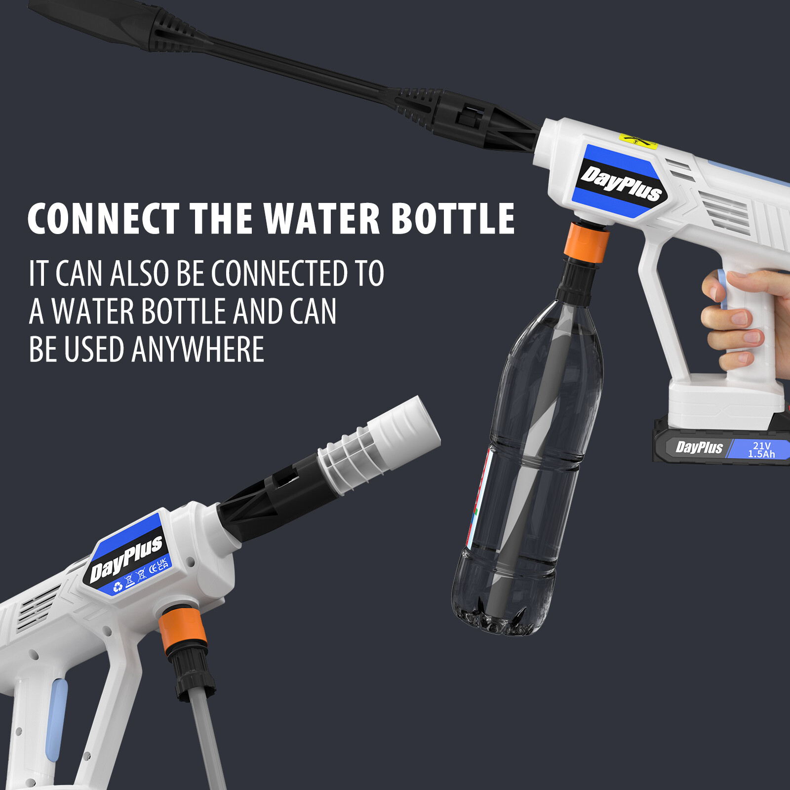 For Makita 18V Battery Cordless Power Washer Jet Washer w/Adjustable Nozzle
