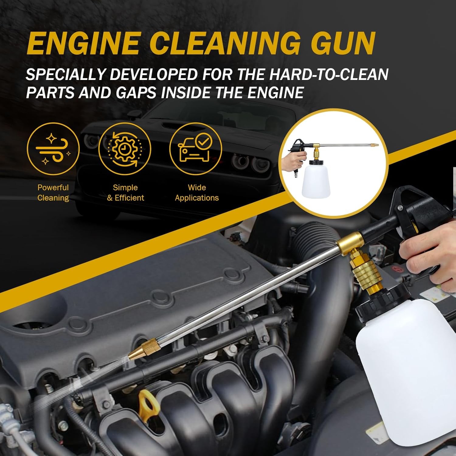 Car Cleaning Gun, High Pressure Air Blow Gun, Compressed Air Blower for Car
