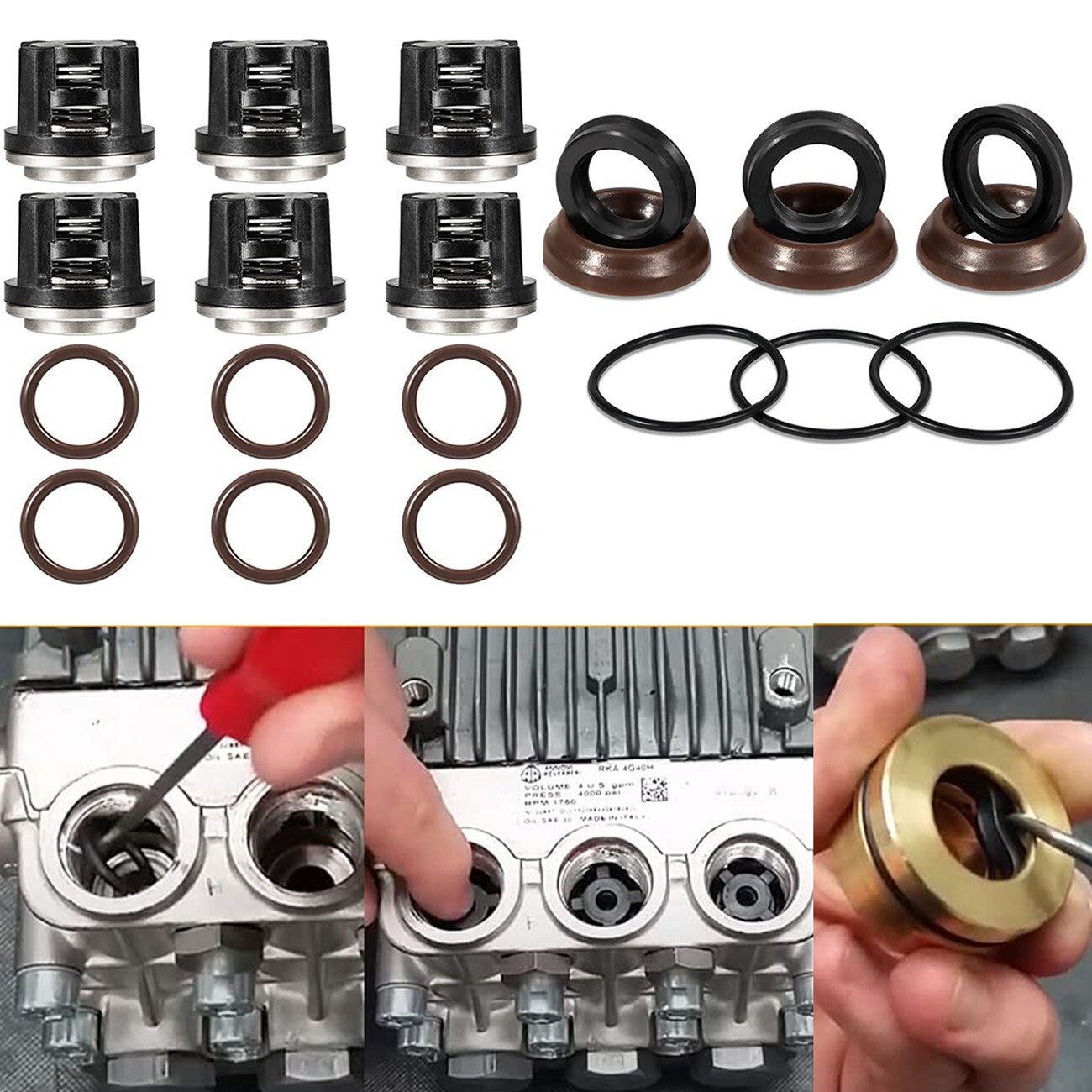 AR1828 Check Valve Kit & AR1857 Packing Kit for Annovi Reverberi Pressure Pumps
