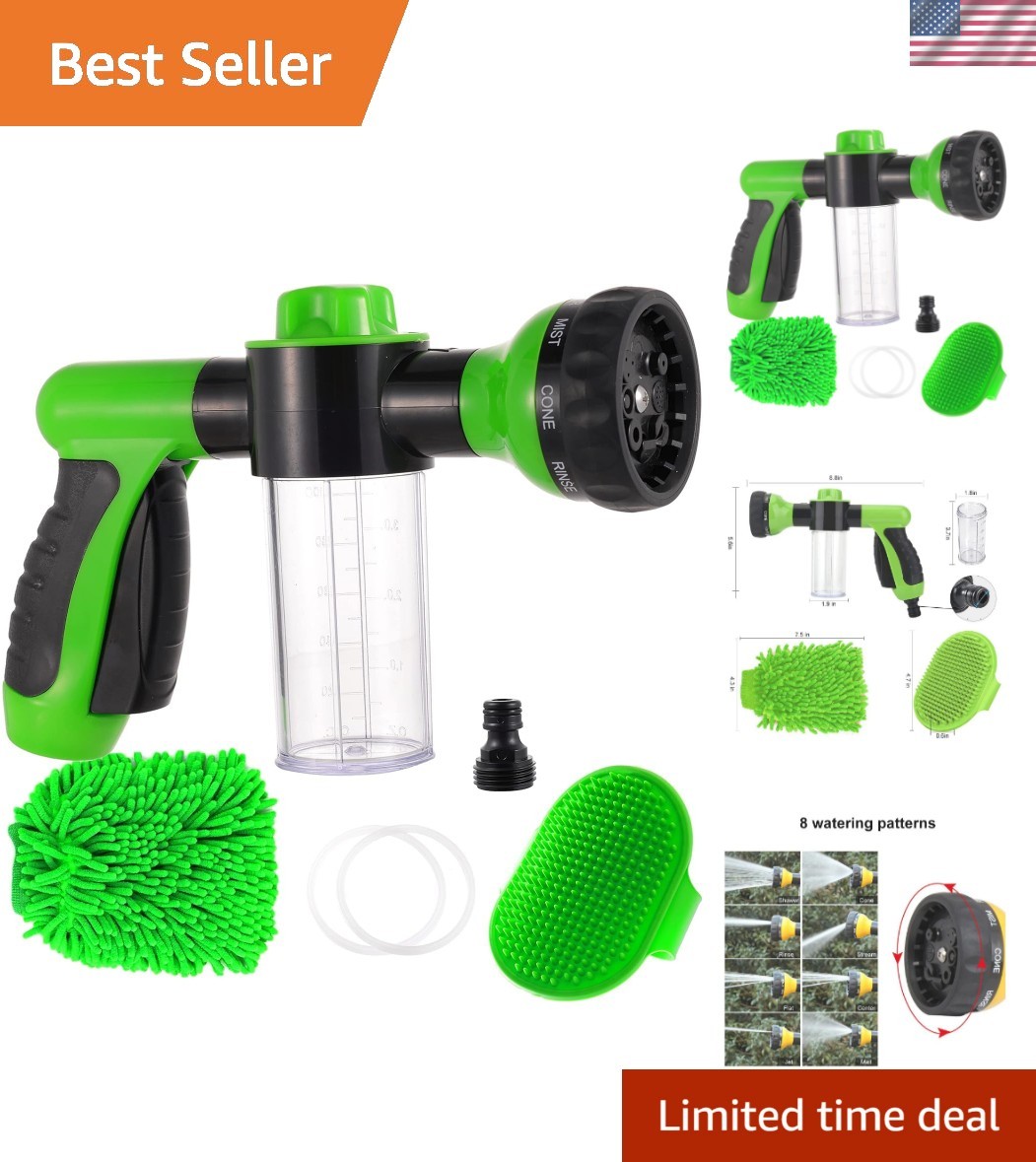 All-in-One High Pressure Foam Gun & Brush Set: Ideal for Car Wash & Patio Care