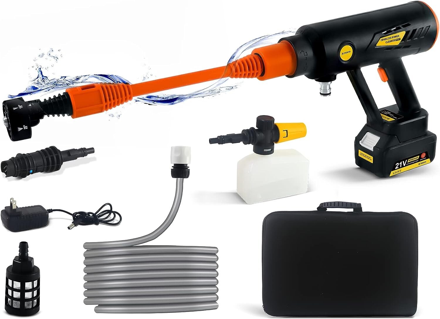 Cordless Pressure Washer – Enhanced Multifunctional Nozzles – Accessories