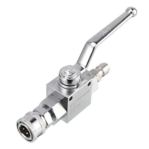 High Pressure Ball Valve Kit for Power Washer Hose, 3/8” A: Silver Ball Valve