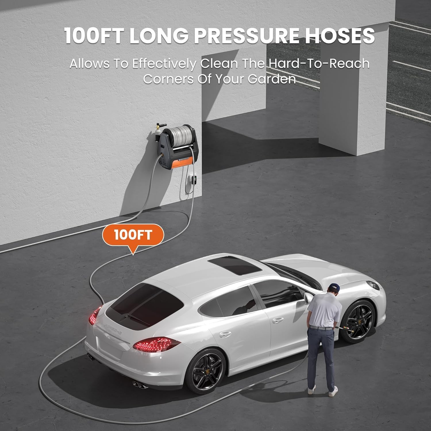 Giraffe Tools Grandfalls Pressure Power Washer Pro Max 3700PSI 1.6GPM Wall Mount