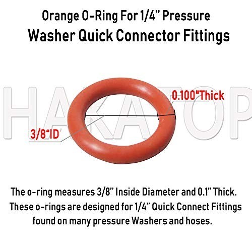 100 Pack Pressure Washer O-Rings Seal Kits for 1/4″ & 3/8″ Quick Coupler