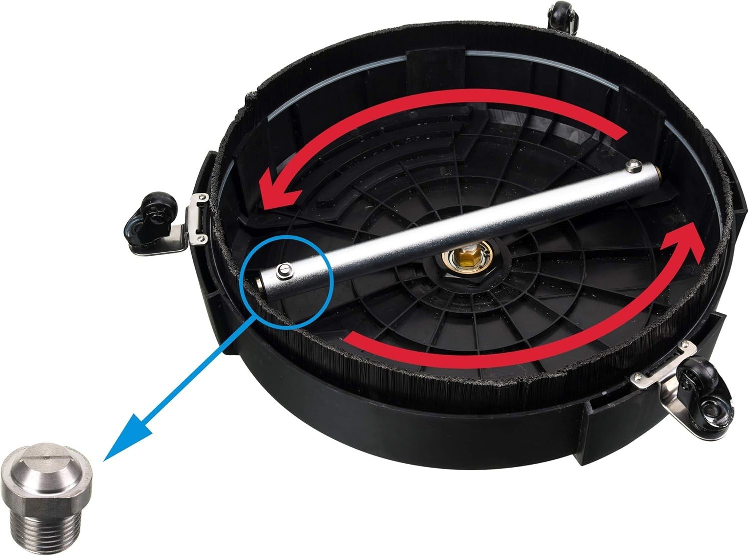 15 Inch Pressure Washer Surface Cleaner – 3600 PSI with 3 Wheels & Wands