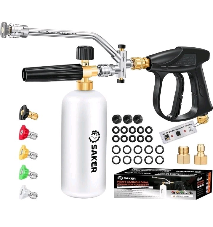 Complete Foam Cannon Accessory Set for Pressure Washers with Adapters Included