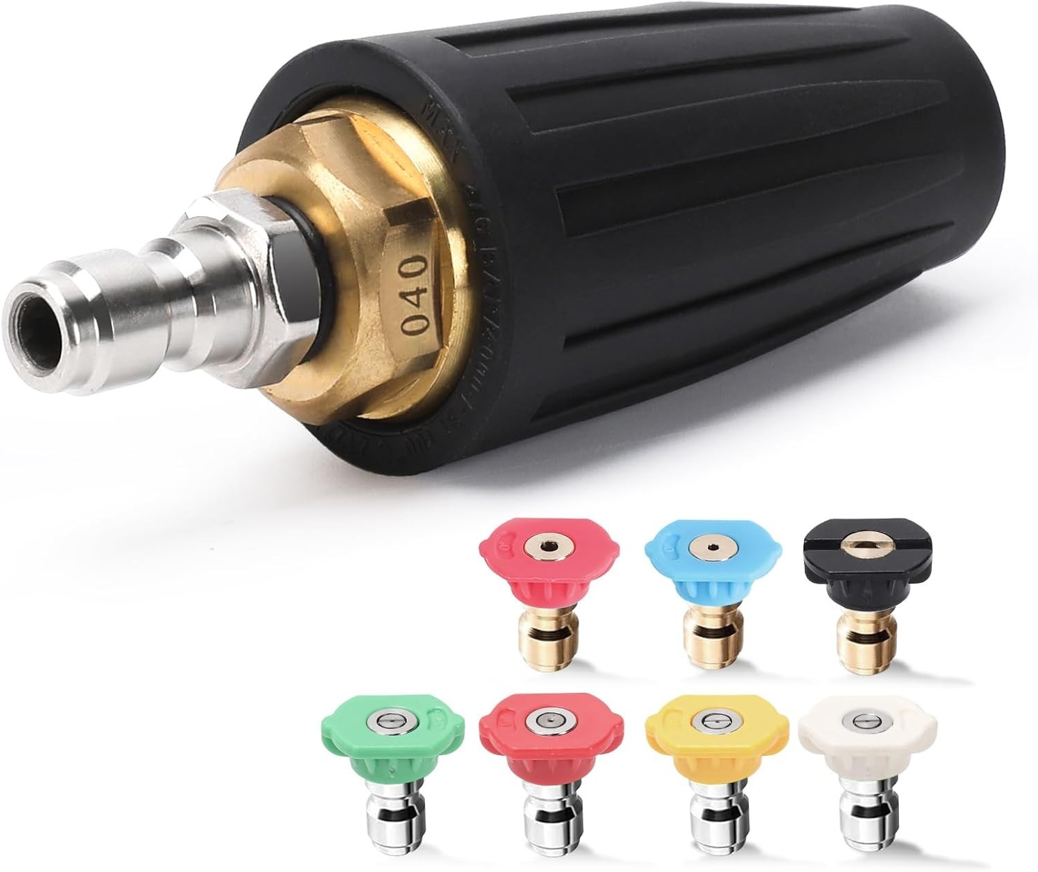 Pressure Washer Turbo Nozzle Tips Kit, 4000 PSI 4.0 GPM Rotating Turbo Nozzle…
