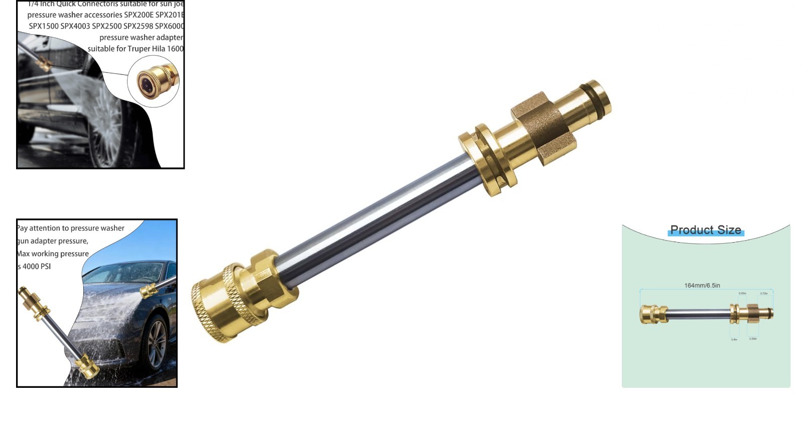Replacement for Pressure Washer Gun Adapter Sun Joe SPX Series, 1/4 Inch Quic…