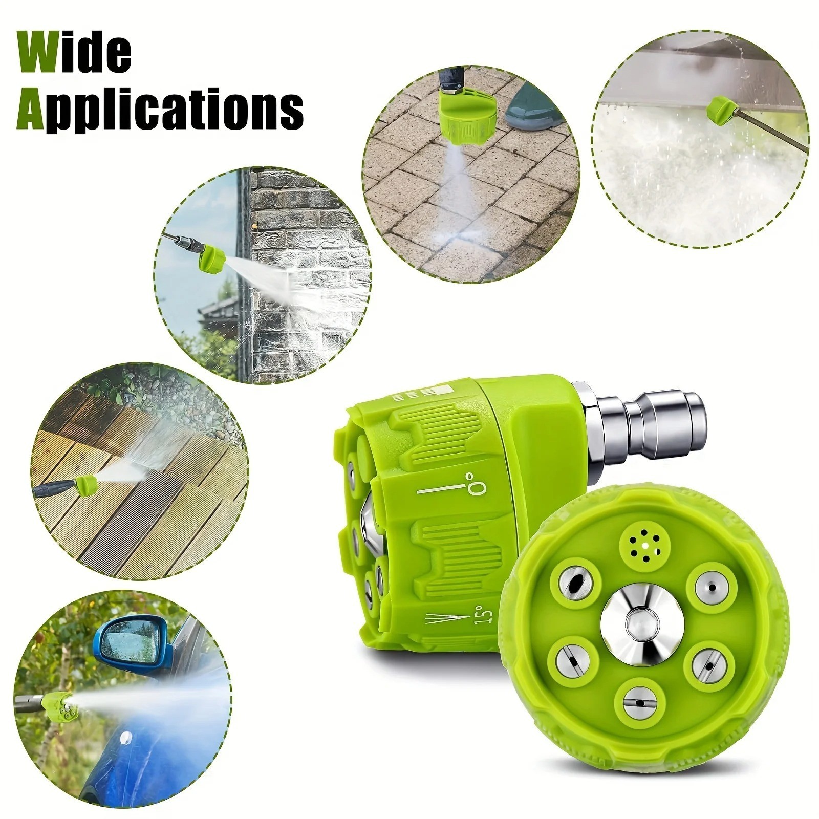 High Pressure Washer 6-in-1 Spray Nozzle Adjustable Car Wash Water Gun Tip