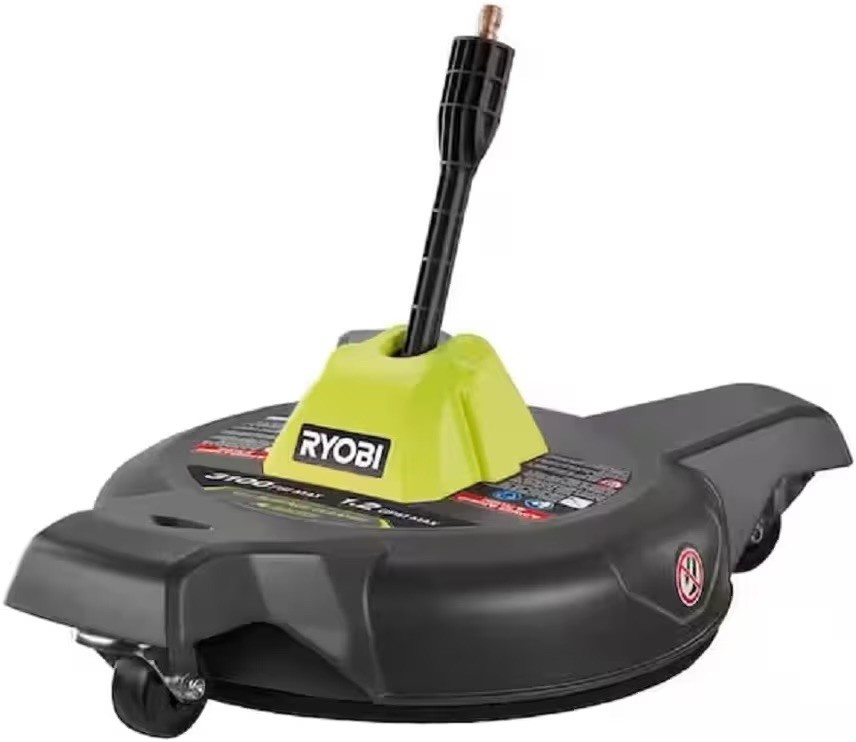 RYOBI 12 in. 3100 PSI Electric Pressure Washer Surface Cleaner w/ Caster Wheels