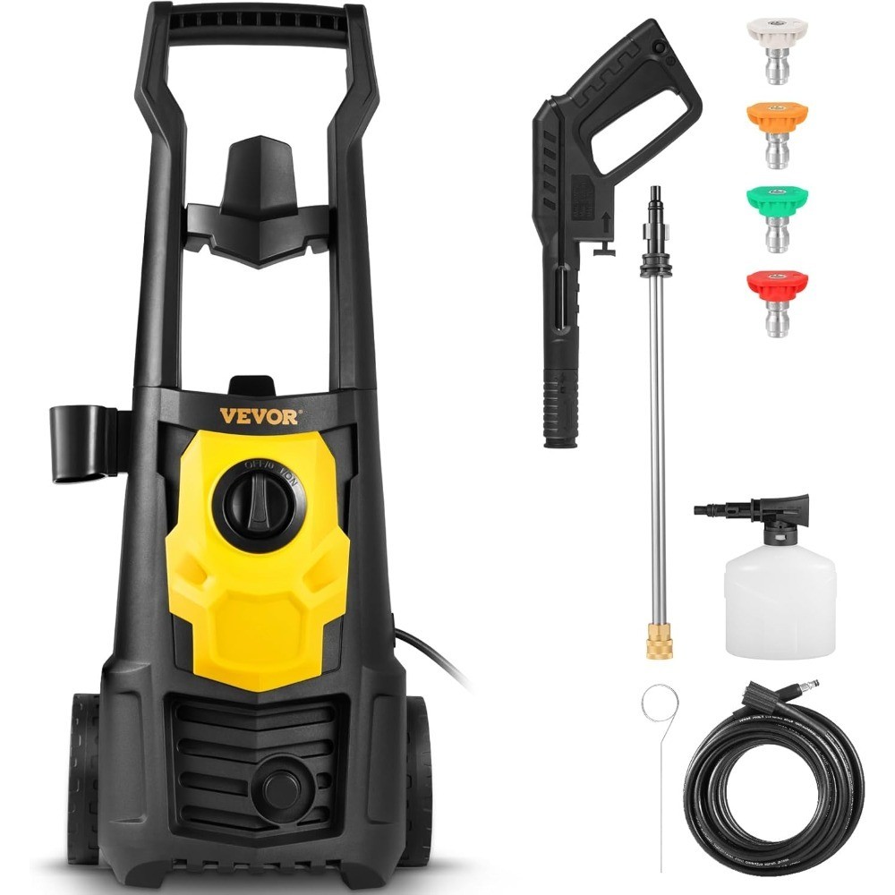 Electric Pressure Washer, 2000 PSI 1.76 GPM, Portable Cleaner with 30ft Hose,