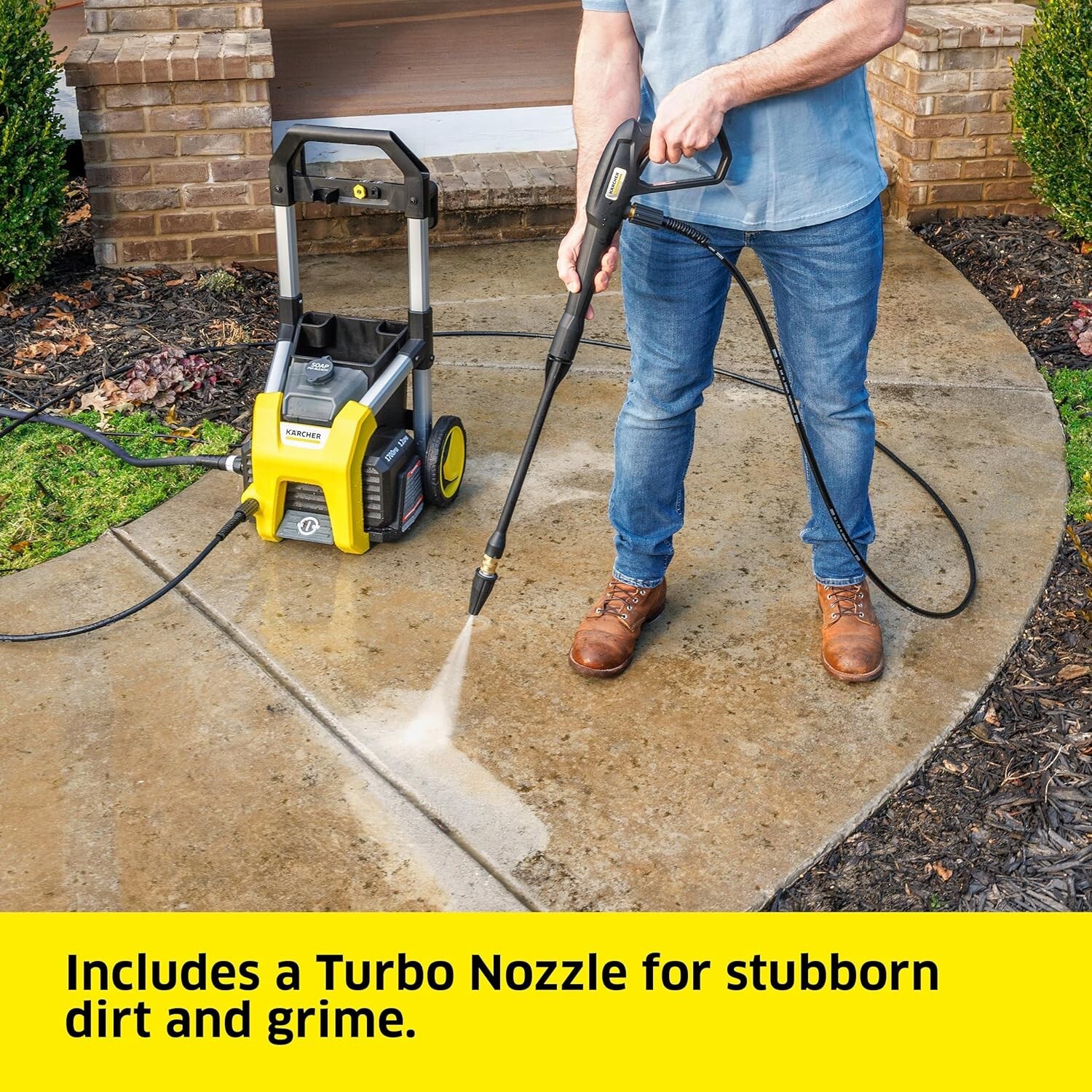 Pressure Washer K1700, Max 2125 PSI, 3 Spray Nozzles, Detergent Tank, For Cars,
