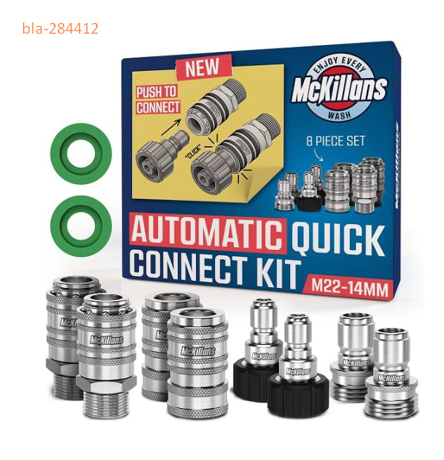 2025 M22-14mm Pressure Washer Quick Connect Kit, 8PCS Stainless Steel