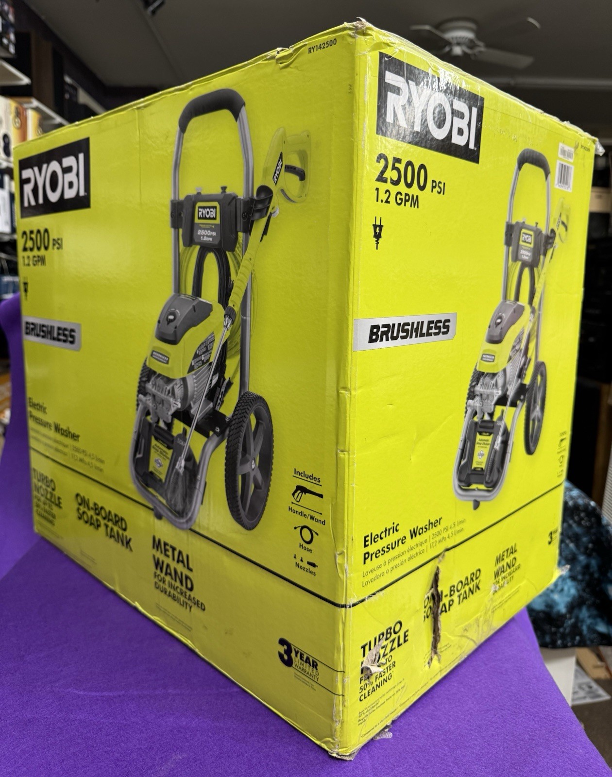 💥NEW SEALED BOX💥RYOBI RY142500 2500PSI 1.2GPM BRUSHLESS PRESSURE POWER WASHER!