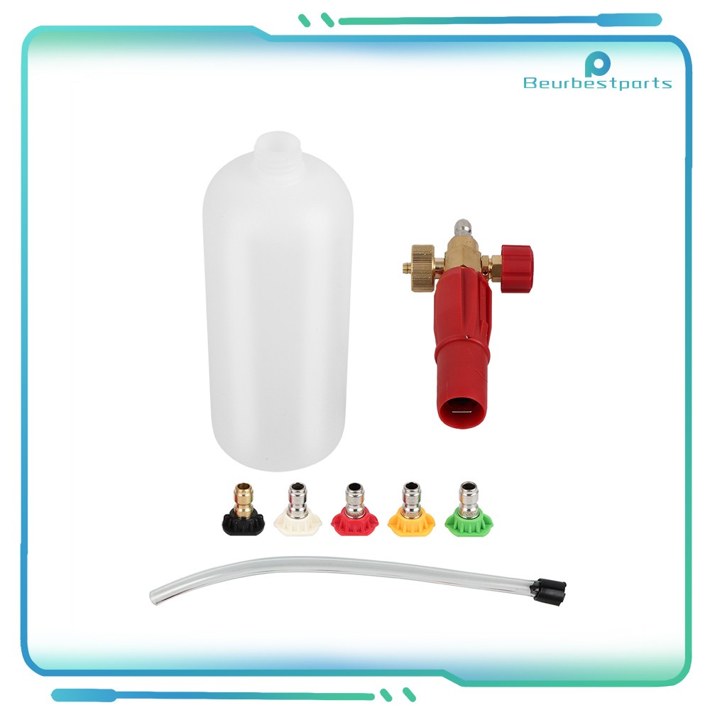 Heavy Duty Foam Cannon Professional Car Wash Pressure Washer 1/4″ 5 Nozzle Tips