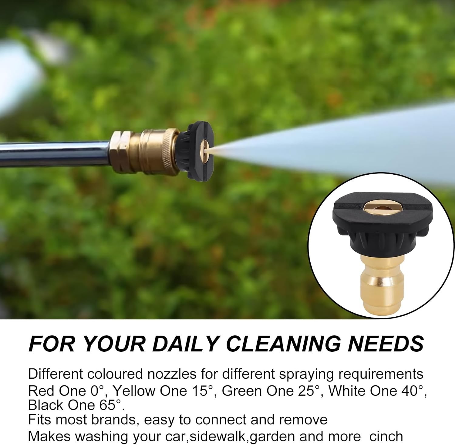 Up to 4000 PSI Pressure Washer Nozzles, 6-Pack 65-Degree Stainless Steel Tips