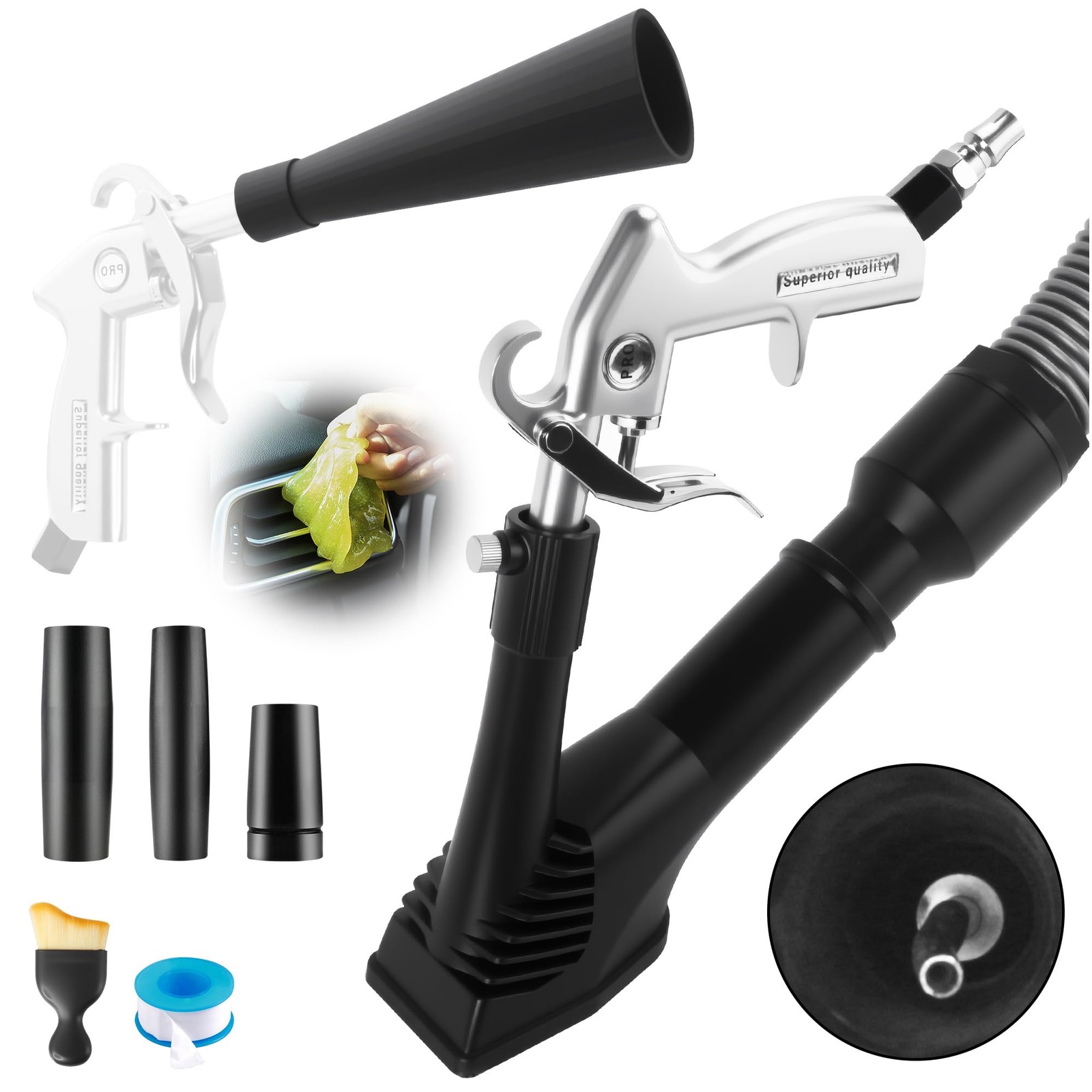 GOCCIDA 2IN1 Car Interior Detailing Air Blow Gun & vacunm Gun with Adjustable…