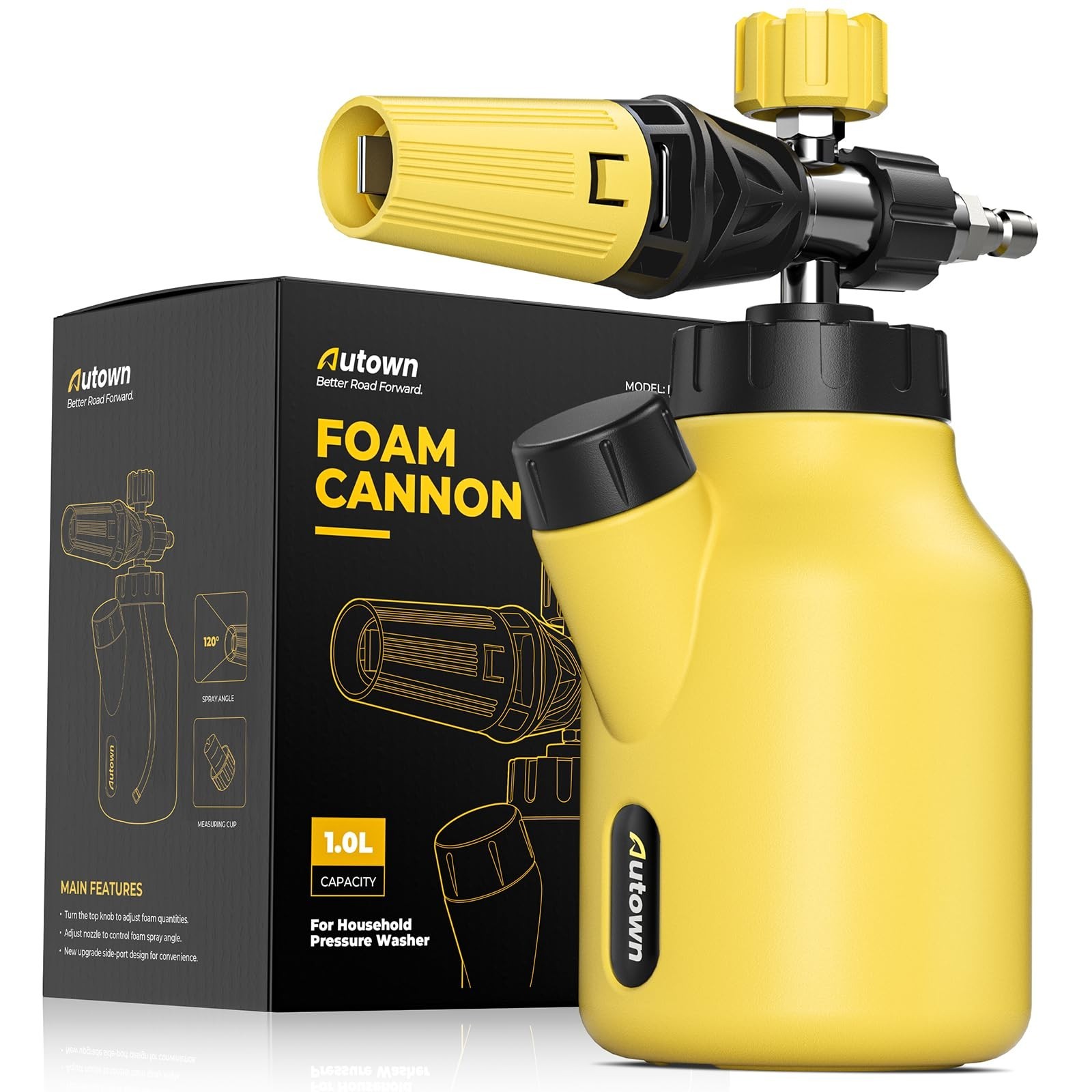 Foam Cannon for Pressure Washer – Heavy Duty Car Wash Foam Sprayer, Adjustable N