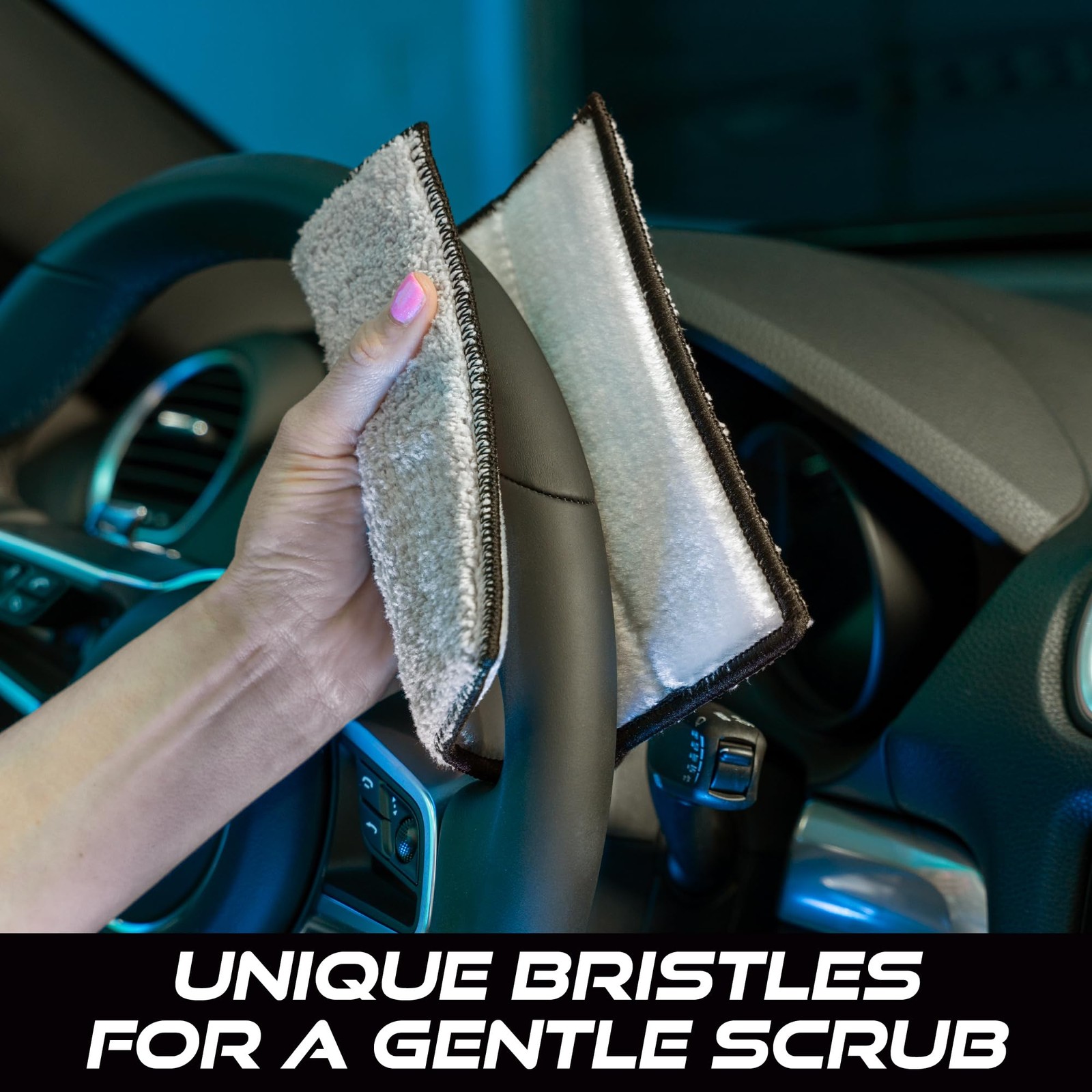 VIKING Microfiber Car Interior Cleaner Pads with 8 inches x 6.8 inches, Grey