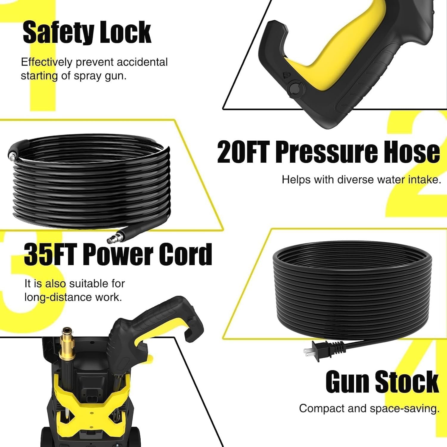 Electric Pressure Washer 4800 PSI 3.0 GPM Electric Power Washer with 4 Nozzles
