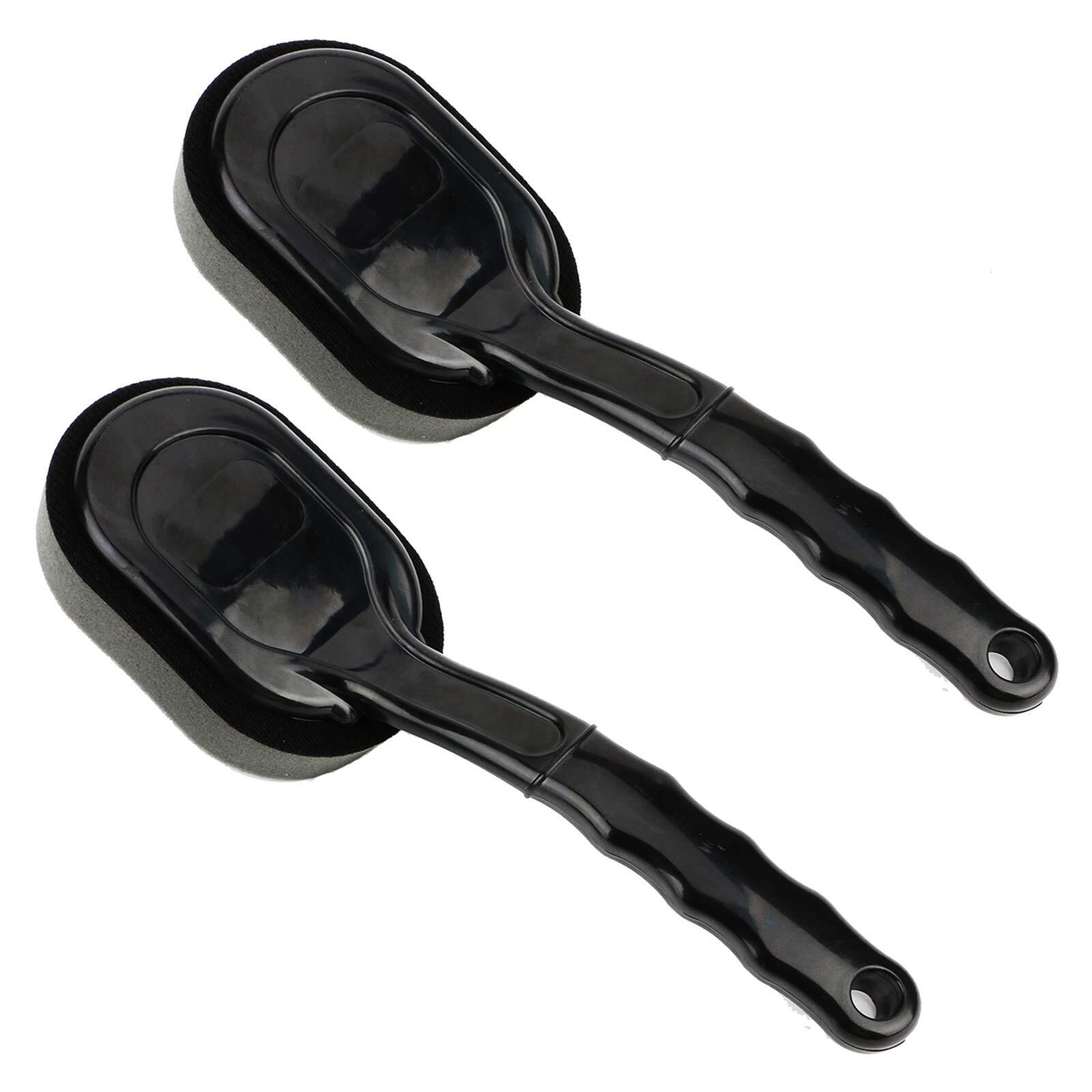 2 Pack Tire Shine Applicator Brush Car Waxing Sponge Brush with Curved Handle