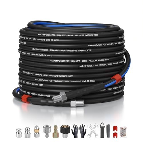 Sewer Jetter Kit for Pressure Washer 50ft 5800 PSI Drain Hose Nozzle