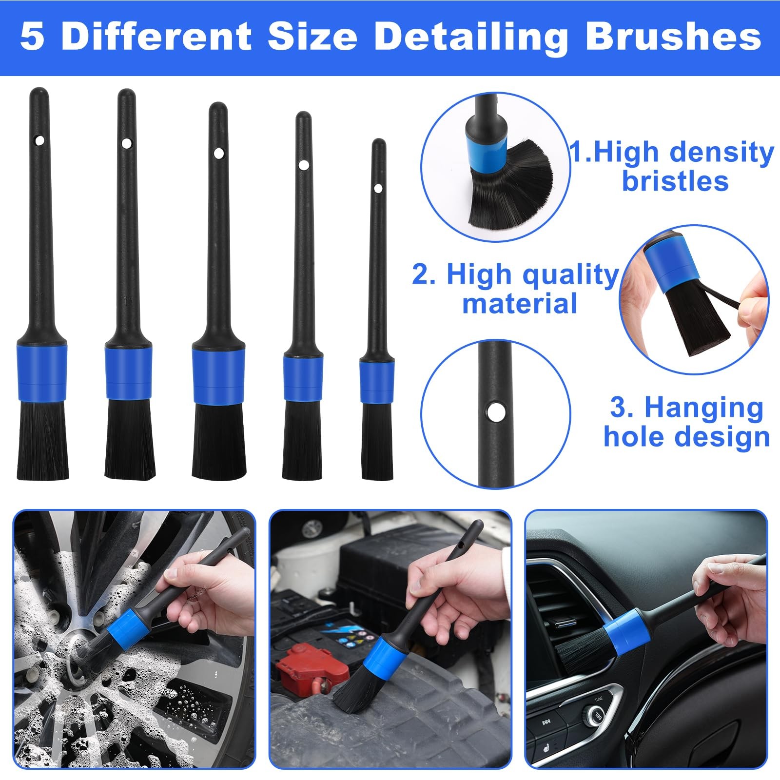 Viewsun Windshield Cleaner Tool, 14Pcs Car Interior Cleaning 14 PCS, Blue