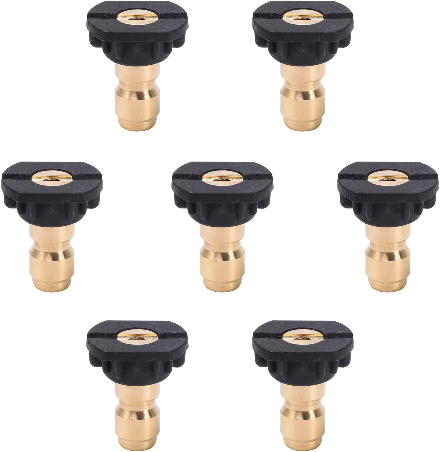 Pressure Washer Tips, 7 Pack Power Washer Soap Nozzles, 65 Degree Black, 1/4 Inc